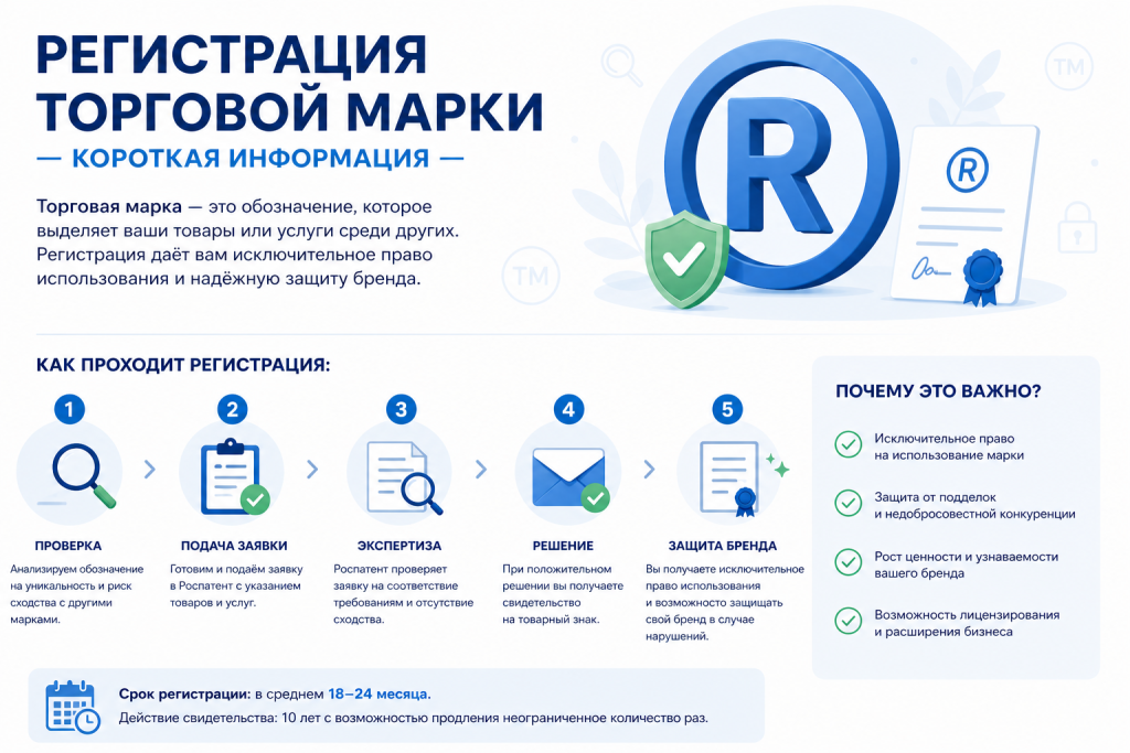 РЕГИСТРАЦИЯ ТОРГОВОЙ МАРКИ - КРАТКАЯ ИНФОРМАЦИЯ
